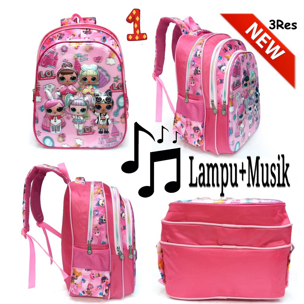 PROMO ANAK SEKOLAH CUCI GUDANG Tas Ransel SD Anak Perempuan Cantik 5D Timbul Hologram Import LAMPU DAN NO LAMPU