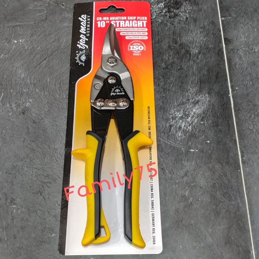 Gunting holo baja ringan 10 inch Gunting seng lurus 10" Tjap Mata Cap mata original