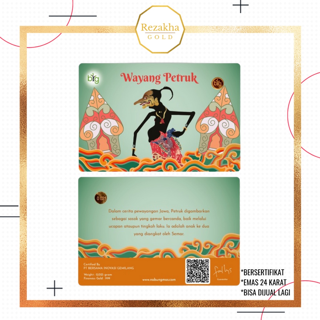 Wayang Logam Mulia Emasin Mini BIG Gold Emas 24K 0,1 0,05 0,025 | 0.1 0.05 0.025 gram Gift Series