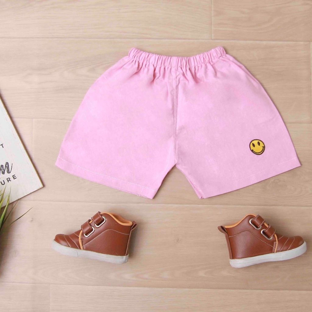 Jikialiang - CELANA PENDEK ANAK BORDIR LAKI LAKI &amp; PEREMPUAN USIA 1-8 TAHUN BAHAN KATUN OXFORD