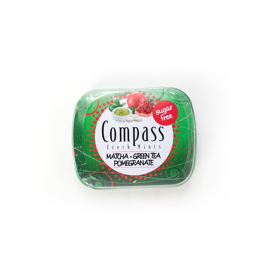 Compass Matcha Green Tea Pomegranate (Permen Mint Sugar Free) 14gr