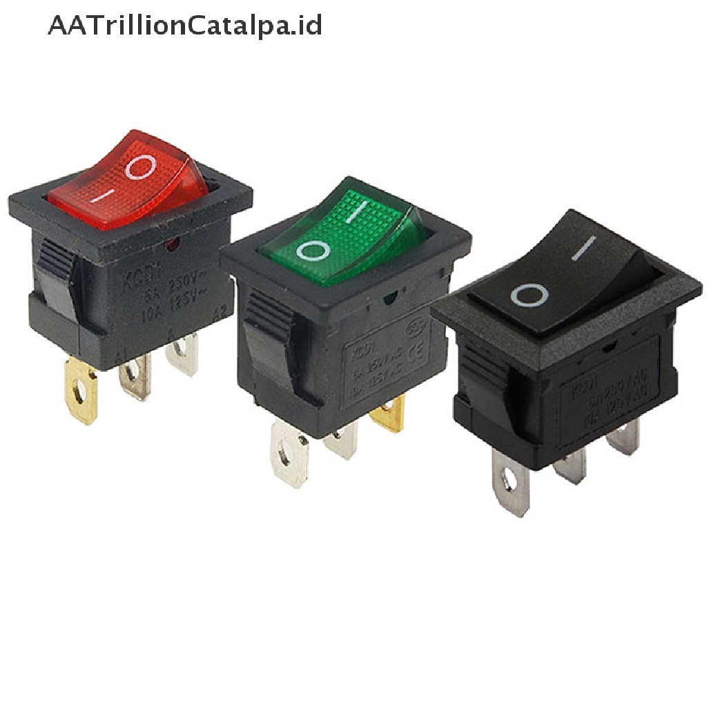 Aatrillioncatalpa 5PCS Saklar Rocker Switch 2 Posisi 3 / 4 Pin Dengan Lampu