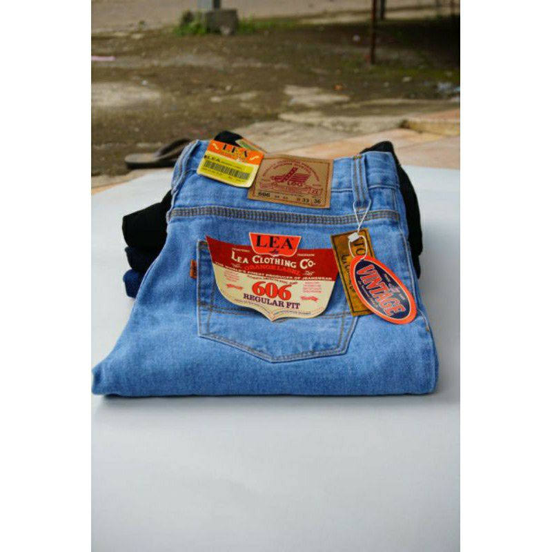 Celana Jeans Pria Panjang Lea 606 Model Standar Original Berkualitas