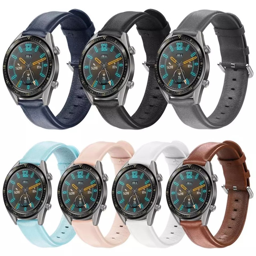 STRAP TALI JAM TANGAN - RUBBER STYLE GENUINE LEATHER ACTIVE 20MM - FOR HUAWEI WATCH GT 2 42mm