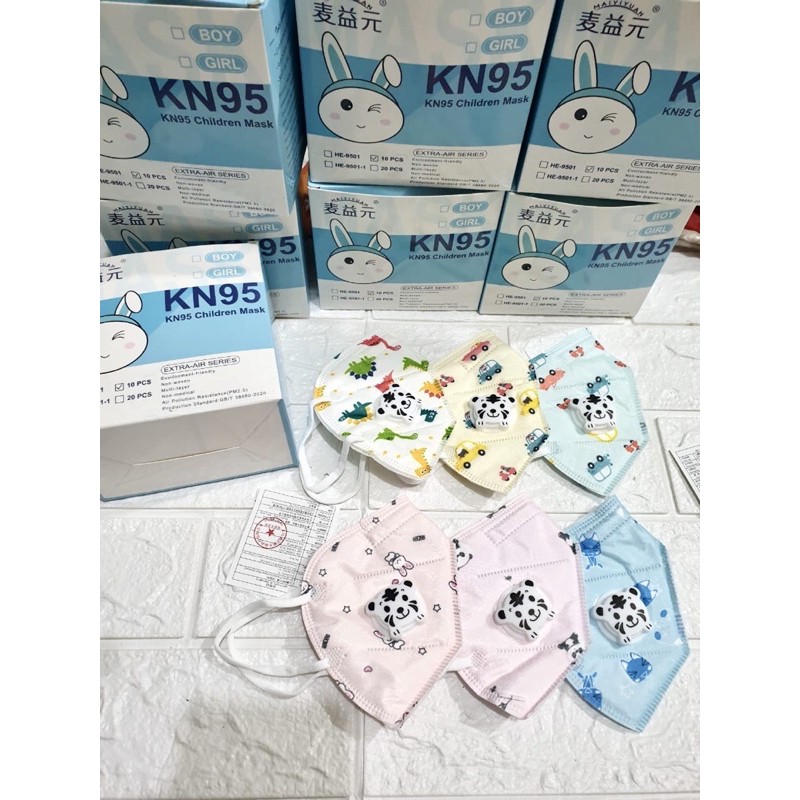 MASKER KN95 ANAK 1paket isi 10pcs RESPTOR