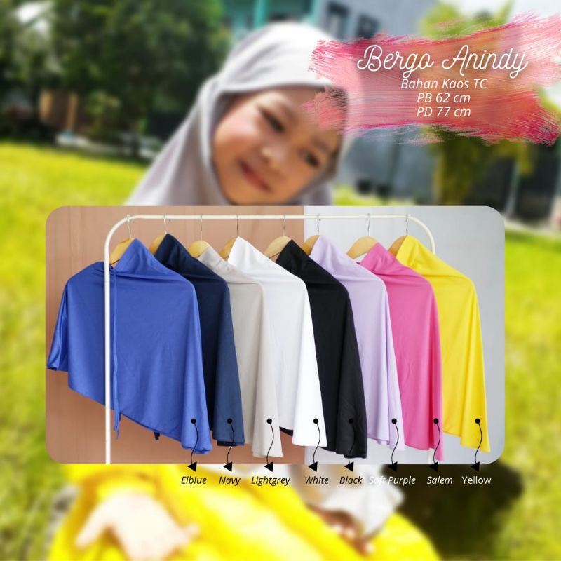 Termurah - Hijab Anak Khimar Bergo Tali Anak Baham Kaos TC Halus Premium Nyaman Dipakai | Bisa Cod