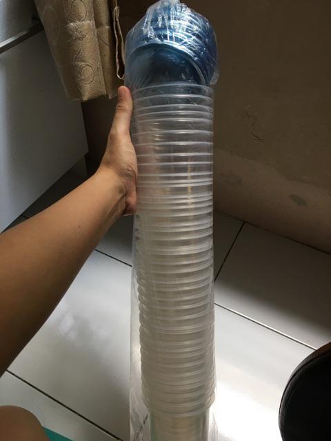 Gelas Oval 16 Oz Dengan Tutup Cembung @ 40 Pcs