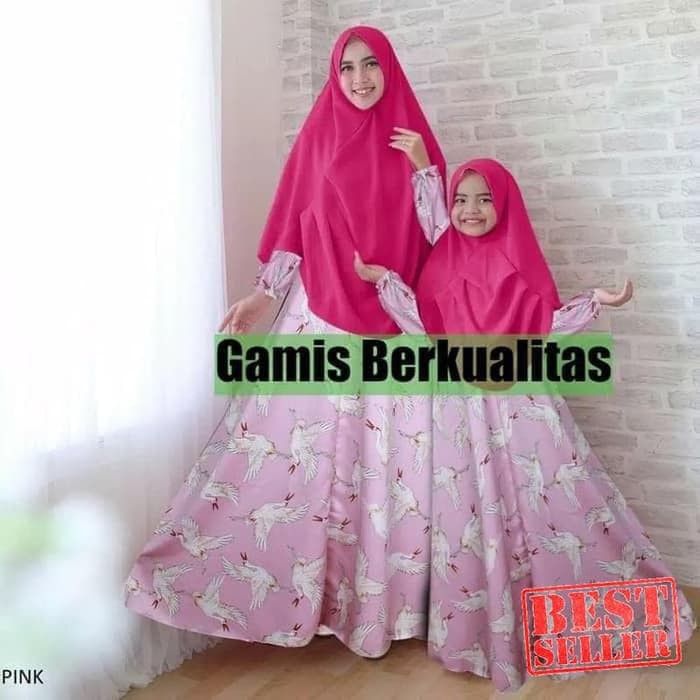 Baju Gamis Muslim Syari Wanita   GAMIS COUPLE IBU DAN ANAK   PESTA