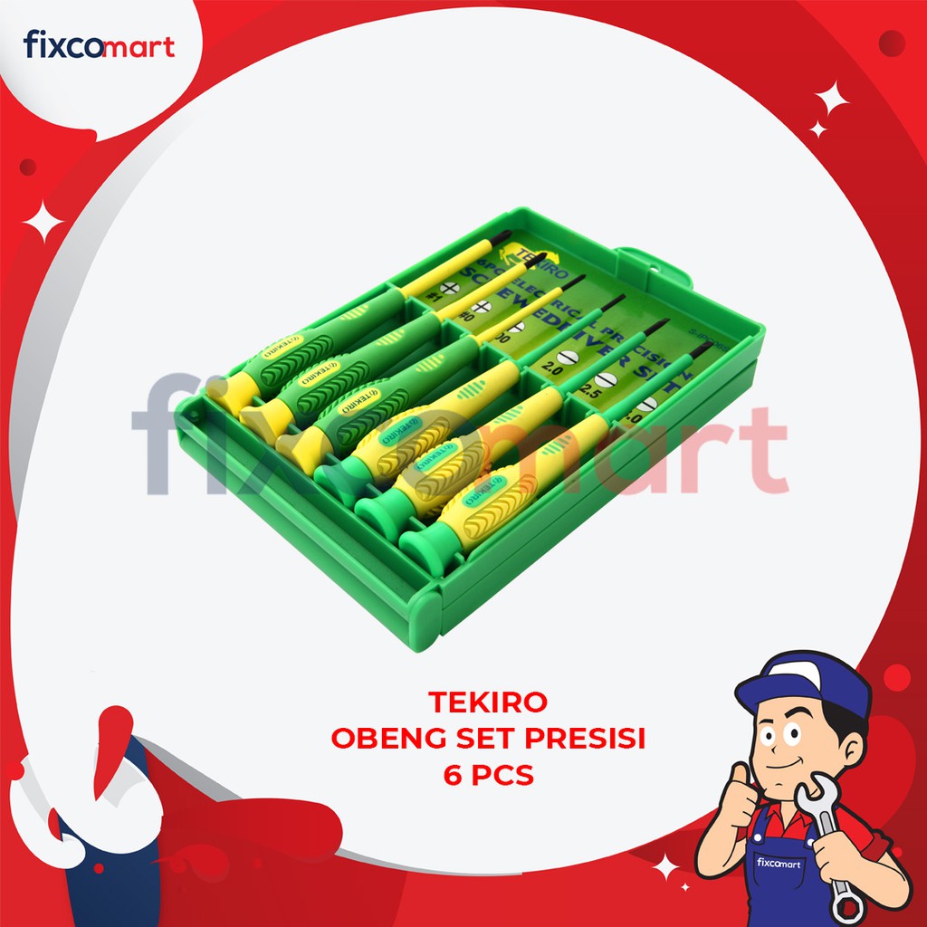 Tekiro Obeng Set Listrik Presisi 6 Pcs / Obeng Presisi / Obeng Listrik