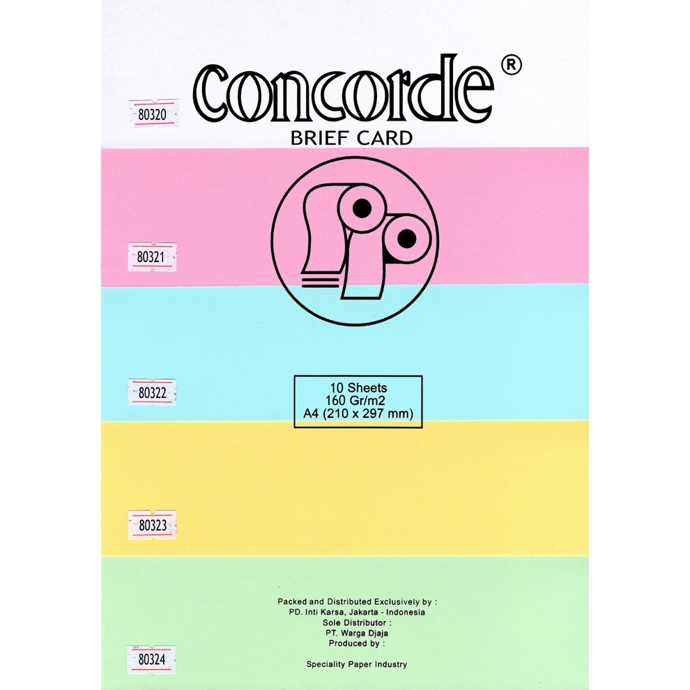

{MURAH} KERTAS BRIEF CARD 160 GSM CONCORDE