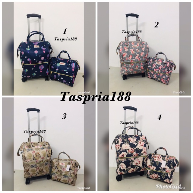 Tas wanita tas travel trolly Ck 2in1 bahan parasut import