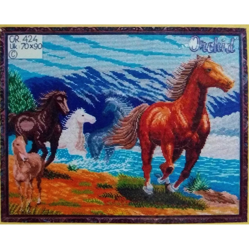 KRUISTEEK KRISTIK ORCHID MOTIF KUDA or 424