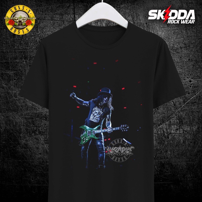 T Shirt Kaos Band Rock GNR SLASH - 05 - Premium Black NSA