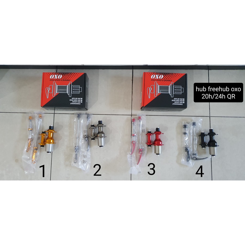 hub freehub OXO sepeda MTB lipat seli balap road 20H 24H QR bearing READY YELLOW RED