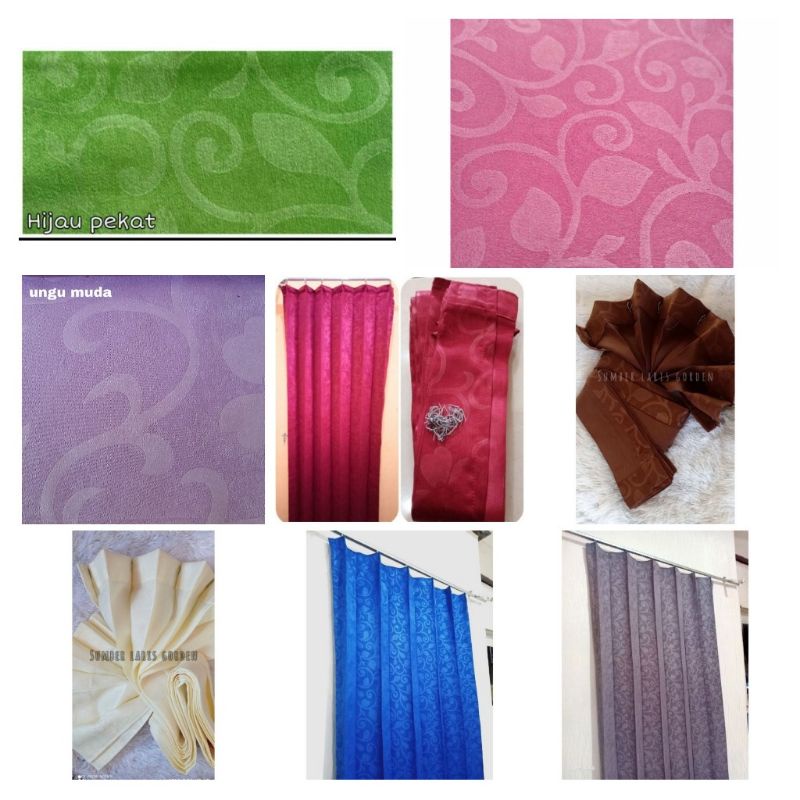 Gorden Plisket Motif Bunga Gorden Plisket Polos Embos Tebal 150-250 Hordeng Tebal Mewah Gorden Kaita