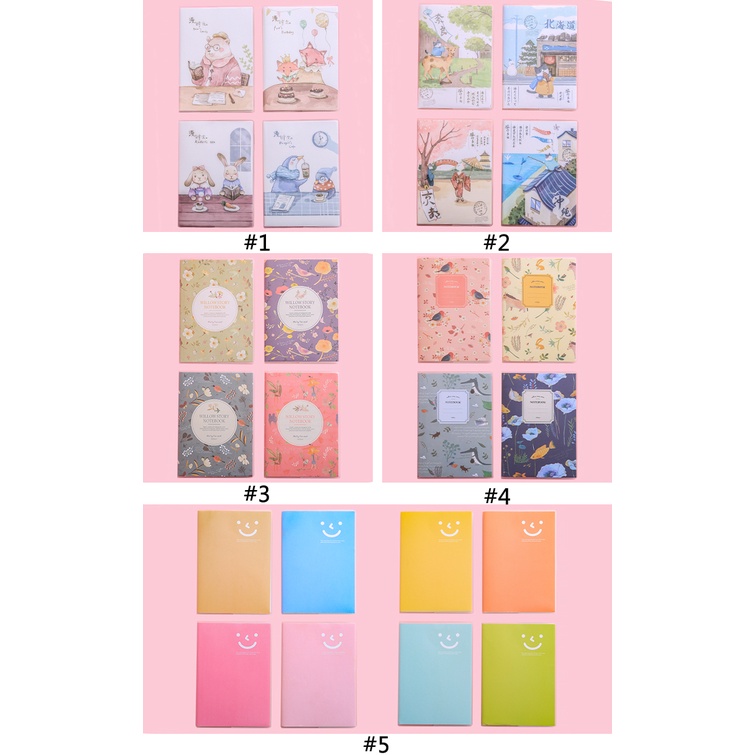 Buku Notebook / Catatan / Agenda / Diary Mini Portable Ukuran A6 Motif Kartun Lucu Gaya Korea