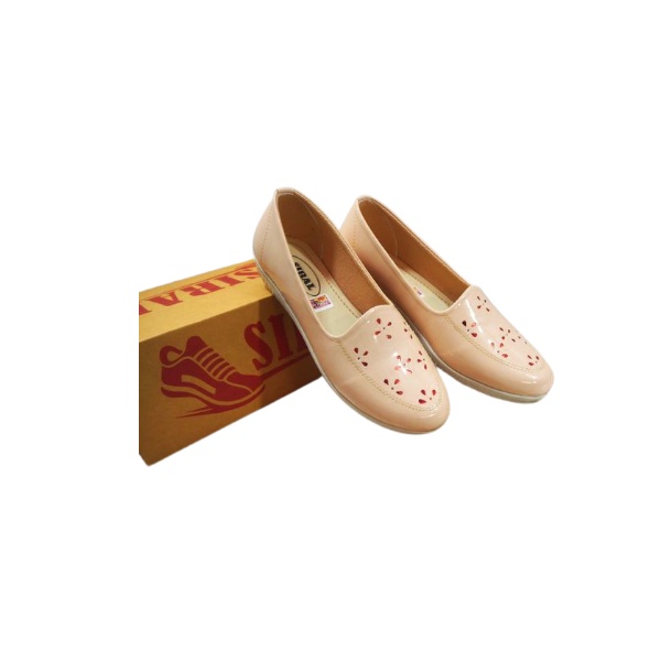 Sepatu Slip On Wanita Glossy Warna Krem S03R01B3 / Sepatu Wanita / Sepatu Flat / Mules / Sepatu