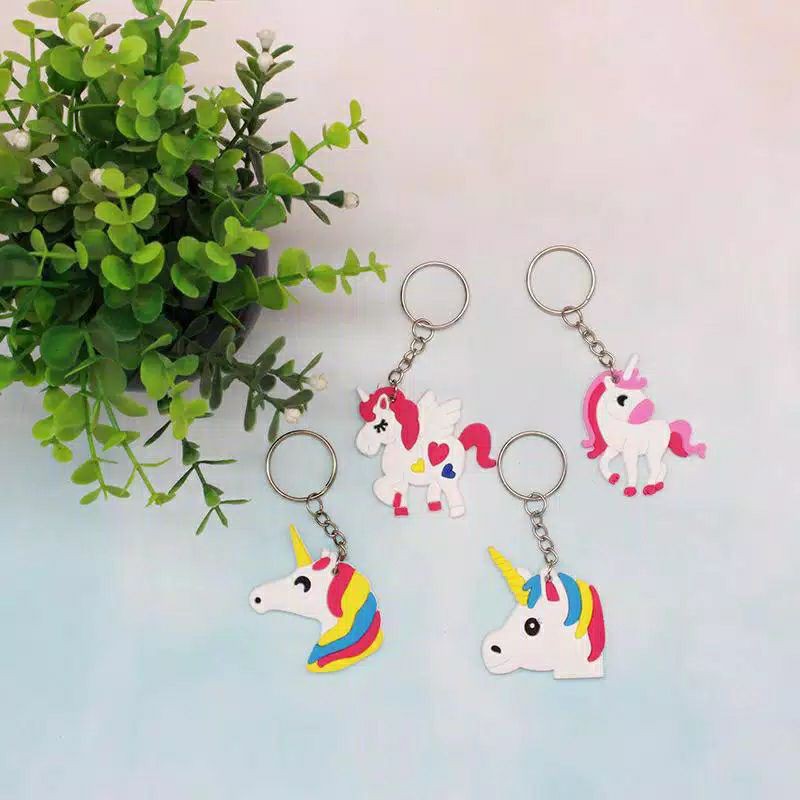 GANTUNGAN KUNCI BAHAN PVC MOTIF UNICORN LUCU - GANTUNGAN KUNCI