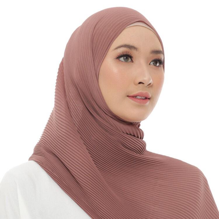 Kerudung Pashmina Plisket Lidi Premium Kerudung Anti Tembem Pleated Hijab