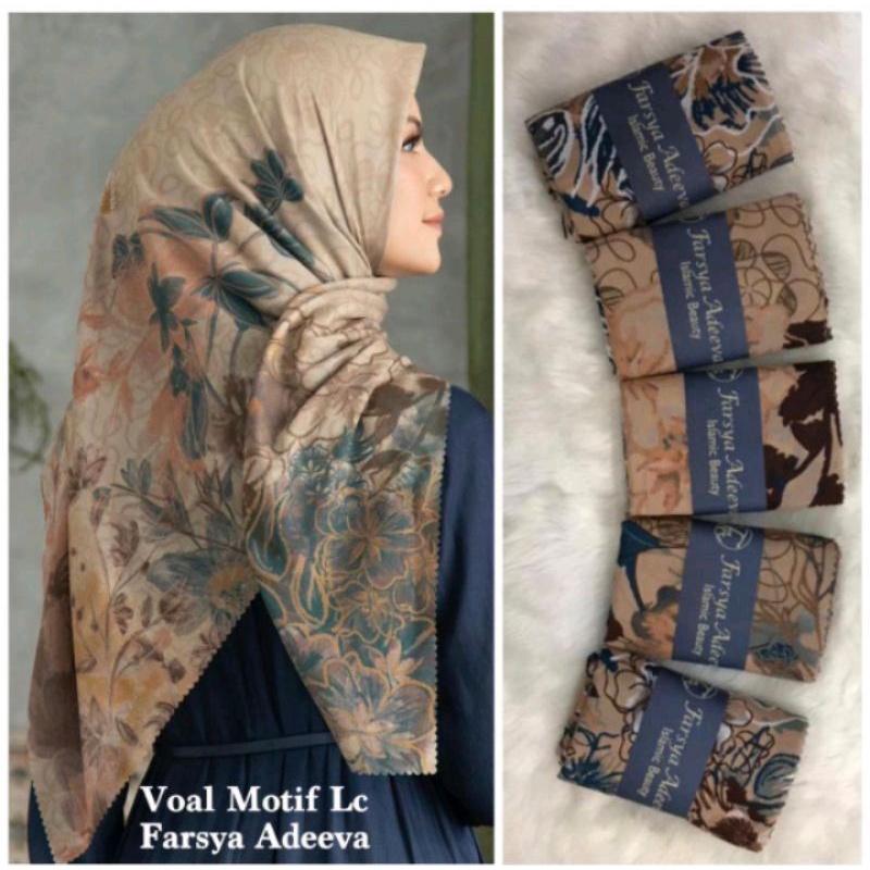 kerudung denay segi empat/hijab segi empat motif/kerudung denay bahan voal halus/kerudung syar'i segiempat motif denay 130x130 voal laser cut/jilbab denay segi empat