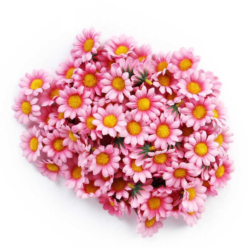 100pcs Kepala Bunga Daisy Model Imitasi Warna Pink Muda Untuk Pesta Pernikahan Shopee Indonesia