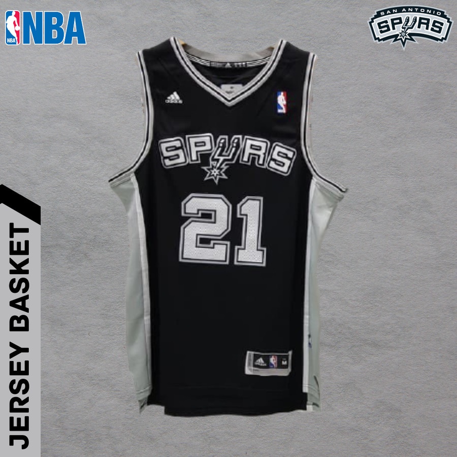 JERSEY BASKET NBA BAJU BASKET NBA BAJU BASKET PRIA SWINGMAN SAN ANTONIO SPURS TIM DUNCAN