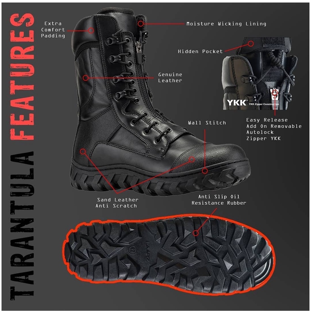 Sepatu Boots Tactical PDL - LAARZ TARANTULA