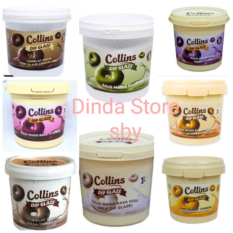 COLLINS DIP GLAZE 1 KG READY ALL VARIAN(free bubble dan alas kardus)