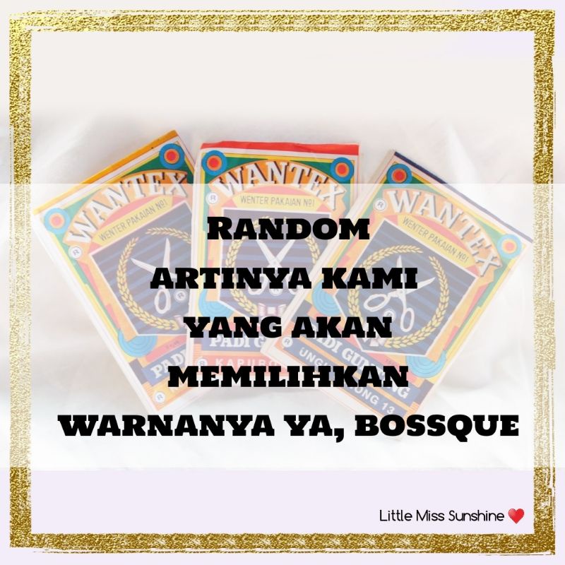 WANTEX WARNA RANDOM Wenter Padi Gunting Pewarna Tie Dye Baju Sumbo Sumba Kain Cotton Satuan Ecer Grosir Jumputan Ikat Art Celup Wantek Pakaian Wantex termurah Baik Bagus Kualitas DYE TIE Lancar Grosir Wantek termurah Groceries little Miss Sunshine