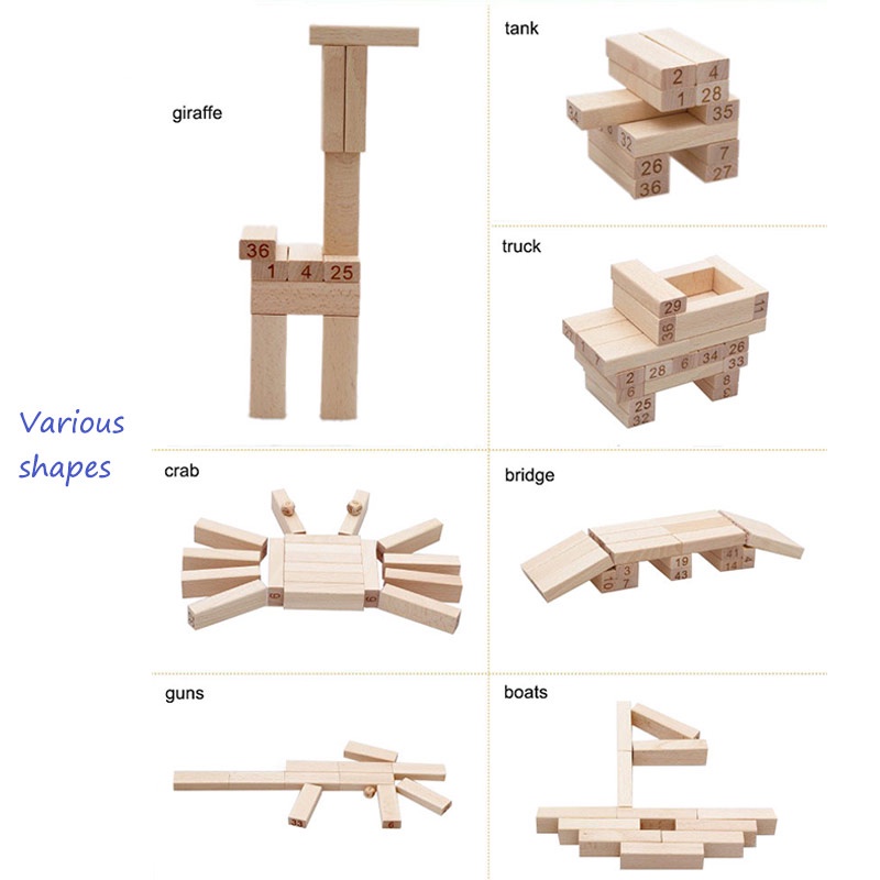 Permainan Jenga Uno Stako Kayu 51 Balok - A138 - Brown - OMTHIVBR