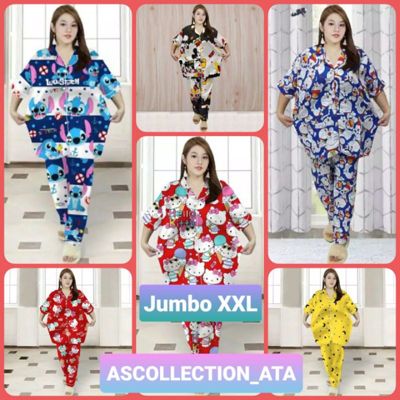 02 PIYAMA KARAKTER CP XXL / PIYAMA XXL / PIYAMA DEWASA / PIYAMA MURAH / BAJU TIDUR / PIYAMA JUMBO