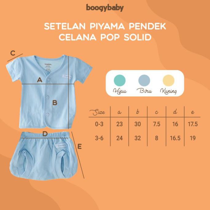 Makassar ! Setelan Pendek Bayi BOOGYBABY Basic Solid Compact 0-6 BLN ( 1 PSG )