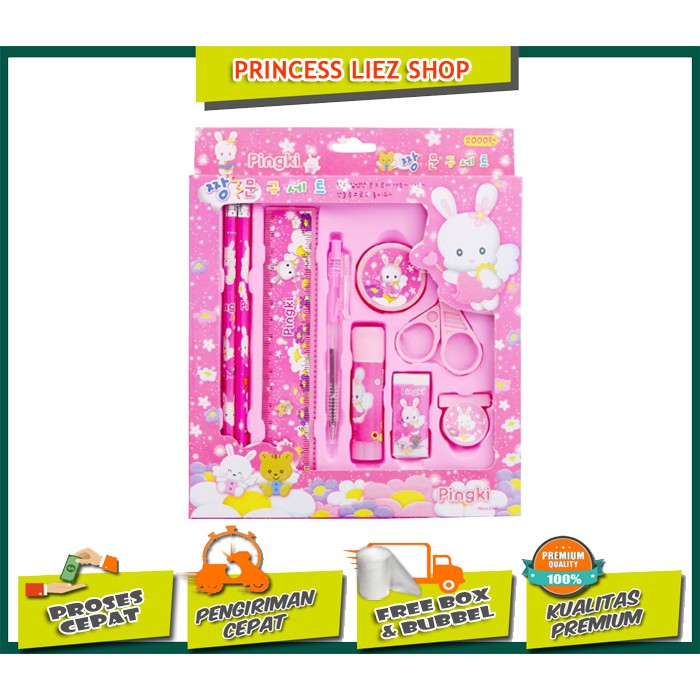 

Pencil Set Lengkap Alat Tulis Anak 9 in 1 set Alat Tulis Anak Sekolah-PINK