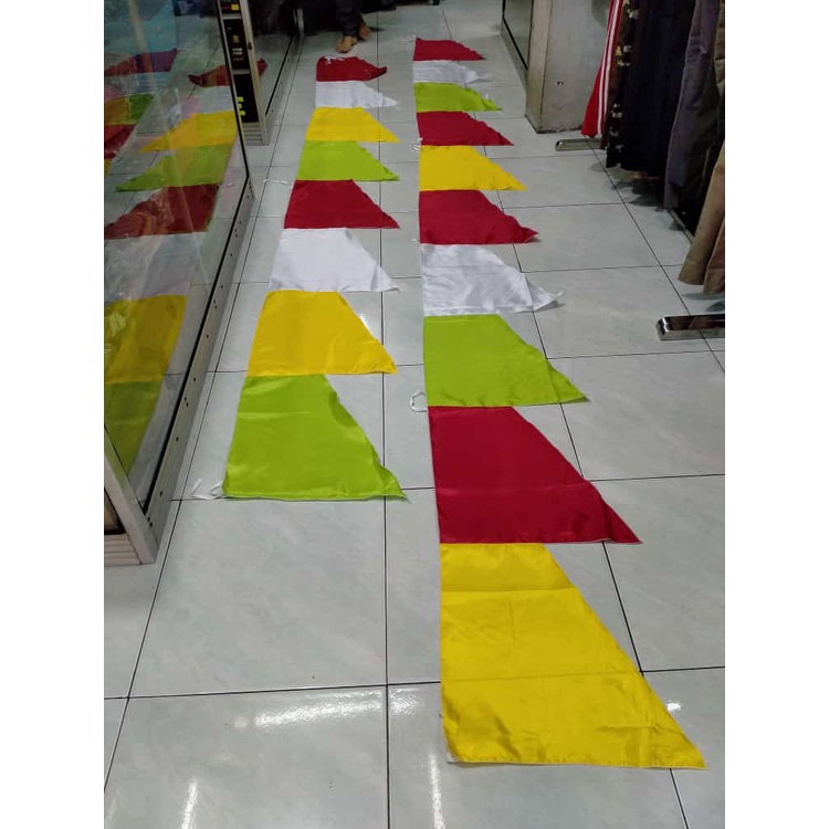 Umbul Umbul Zig Zag Warna Polos 8 &amp;10