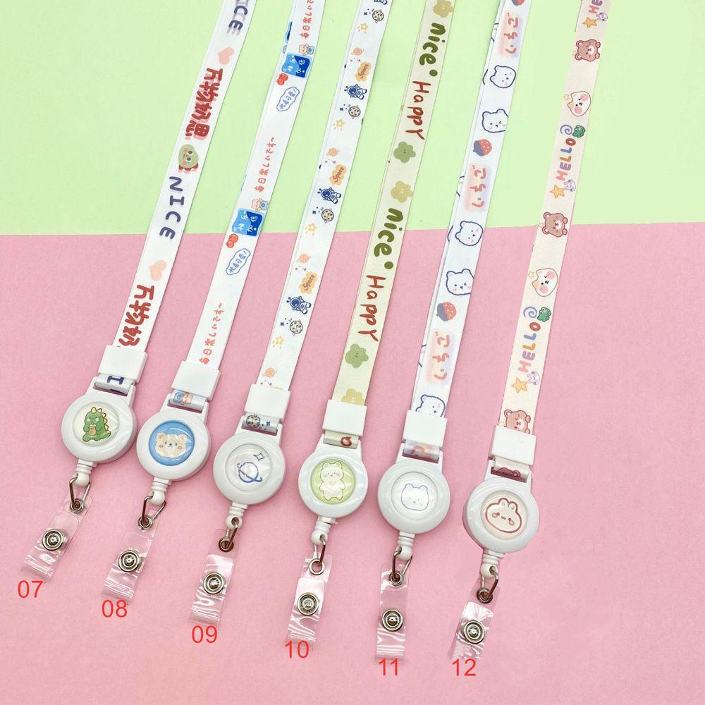 Lanfy Tali Lanyard Retractable Dengan Klip Holder Kartu ID Untuk Sekolah / Kantor