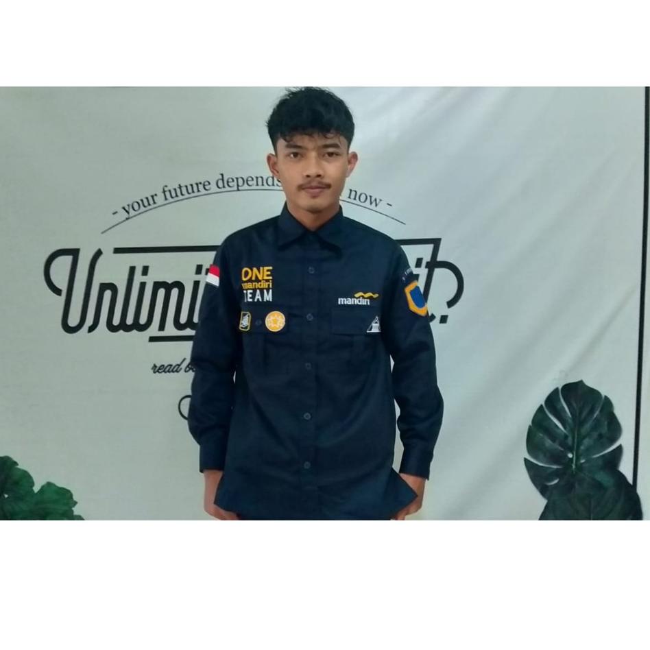 Sudah READY.. Promo Kemeja Seragam PDL Bank Mandiri Biru Navy Panjang | Baju One Mandiri Team Bordir