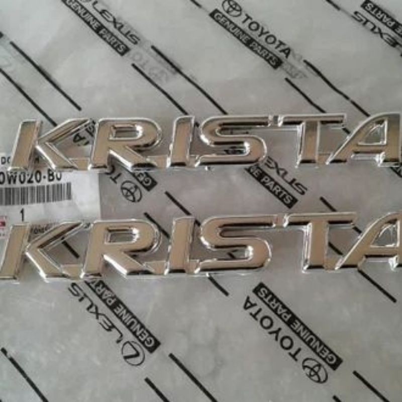 Emblem logo tulisan KRISTA untuk mobil kijang krista harga 1pc