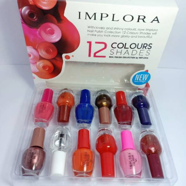  Per Pc Kutek Implora  Nail Polish 12 Colours Shades 