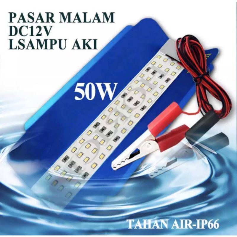 LAMPU JALAN 50W 12V DC PJU /SUNLAMP JEPIT AKI/SOROT OUTDOOR LAMPU JALAN