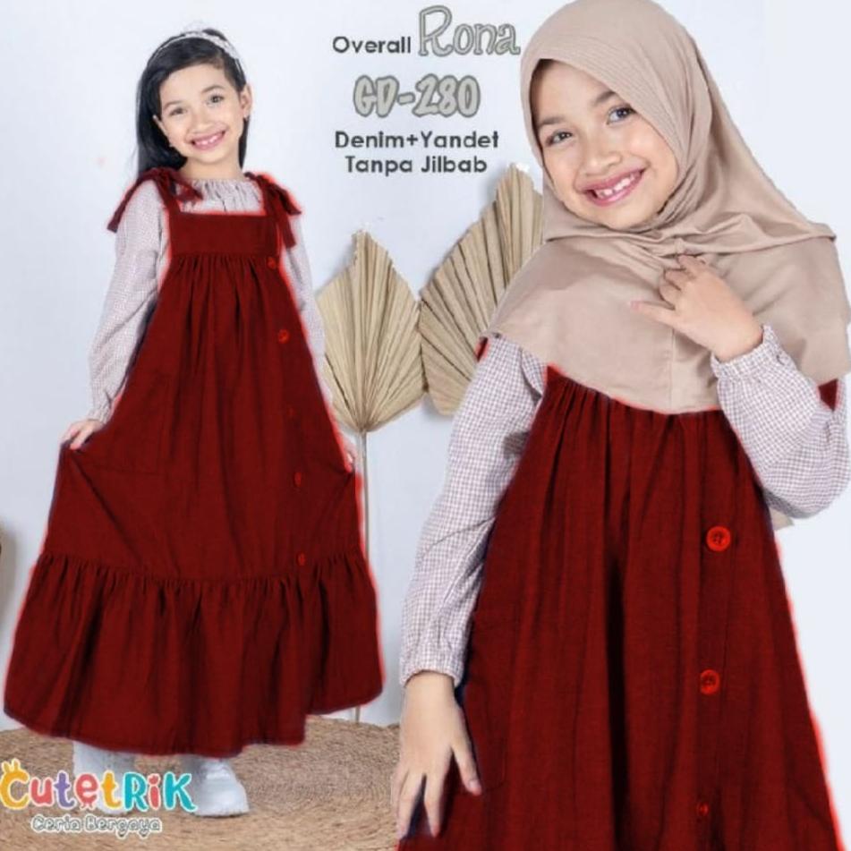 [KODE PRODUK F70S85597] Baju Overall Anak Perempuan Katun / Rona Overal Set /Pakaian Anak Perempuan 