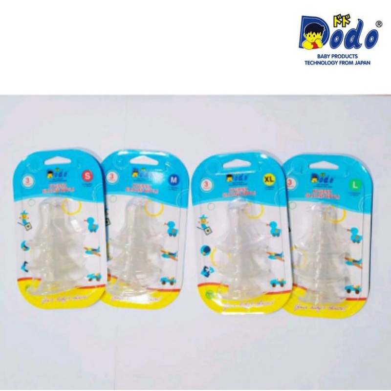 Dot Dodo pack isi 3pcs S, M, L, XL/Silicone nipple/Nipple Dodo