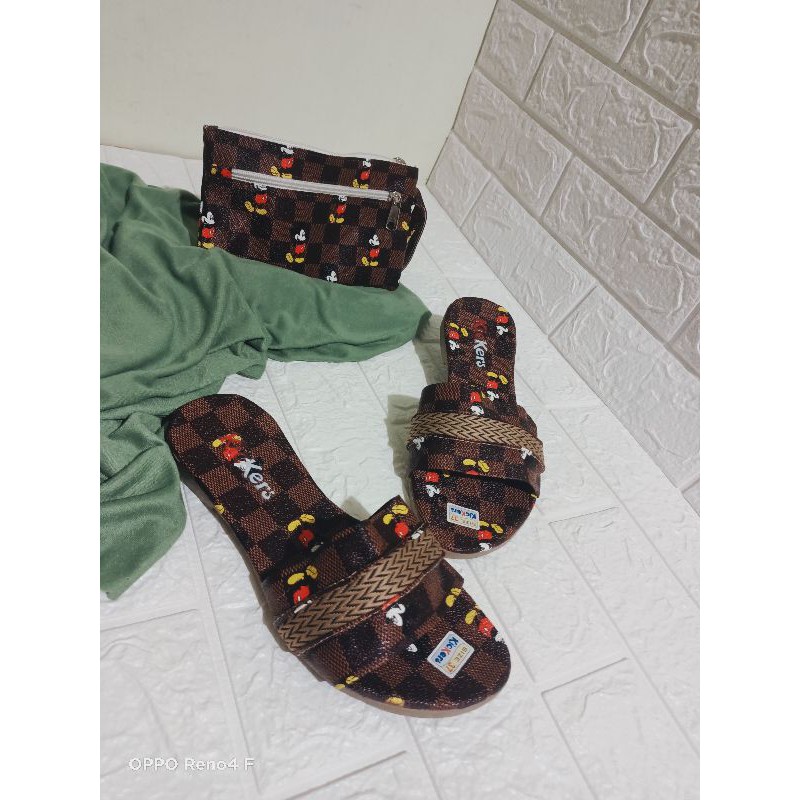 Sandal Slop Cewek Mickey | Sandal kickers Gratis Dompet