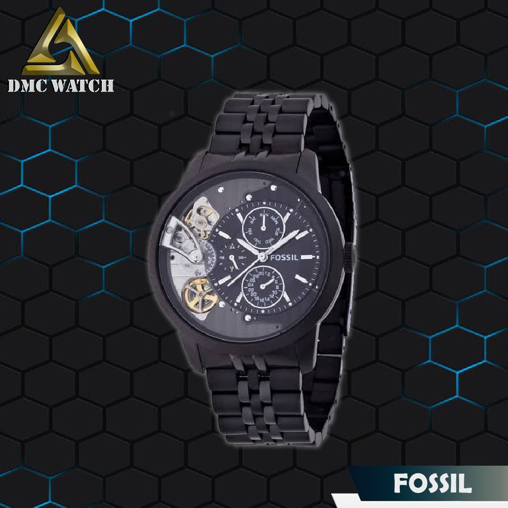 Jam Tangan Pria Fosil ME-1136 Full Black Original 1 Tahun Garansi + Tin Box