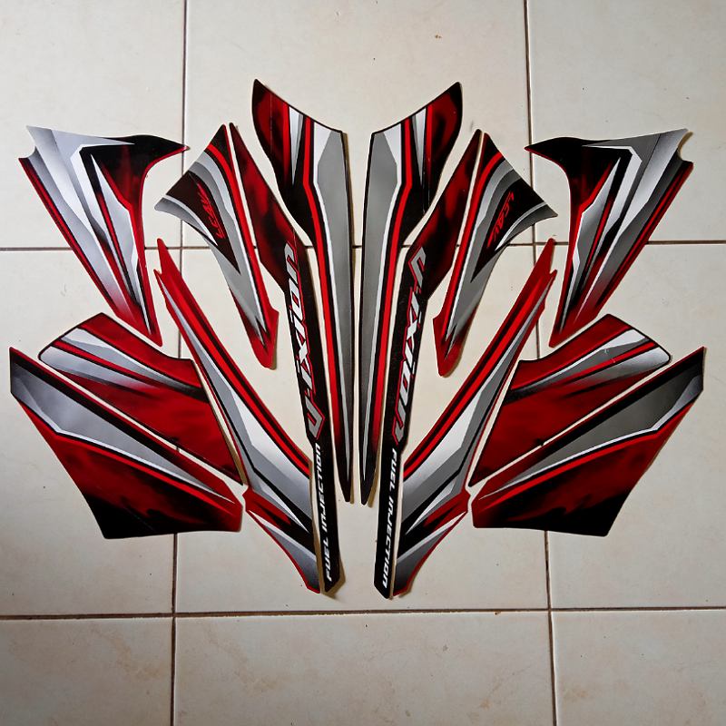 Stiker striping motor vixion old 2012 merah