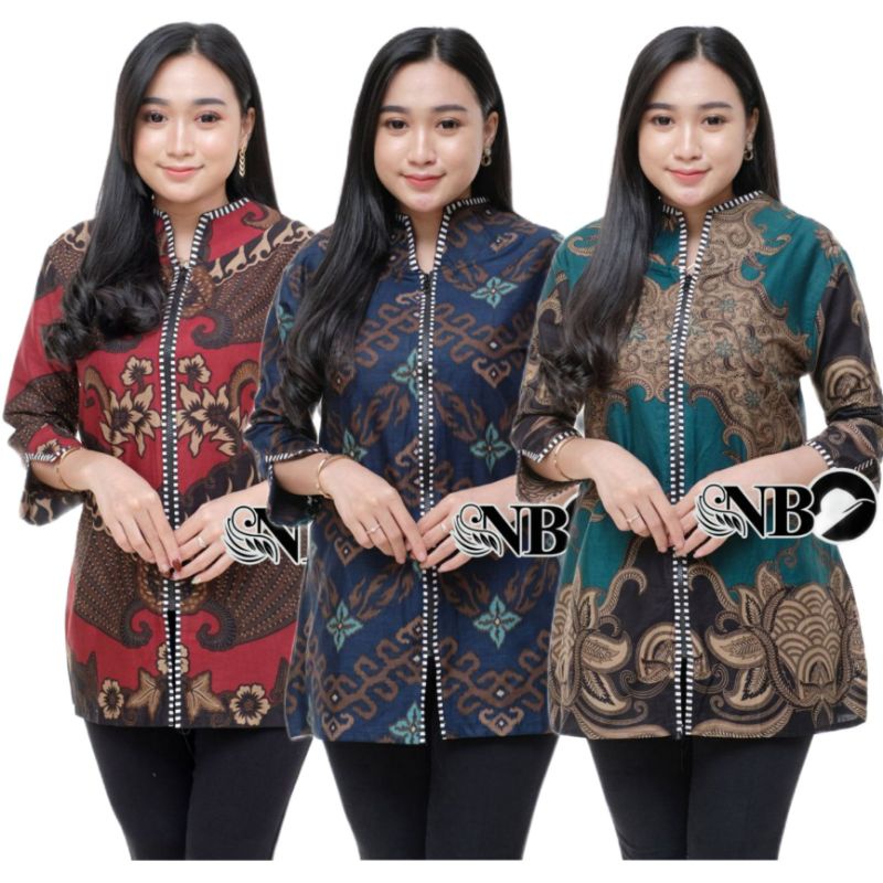 M-L-XL-XXL ATASAN BATIK WANITA MODERN ASJ SA HRB026 MONALISA GENES BLOUSE