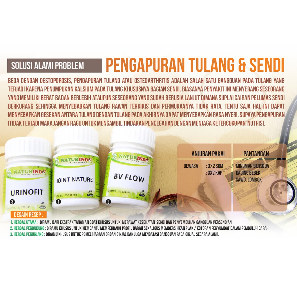 

Paket Obat Herbal Pengapuran Tulang & Sendi Naturindo