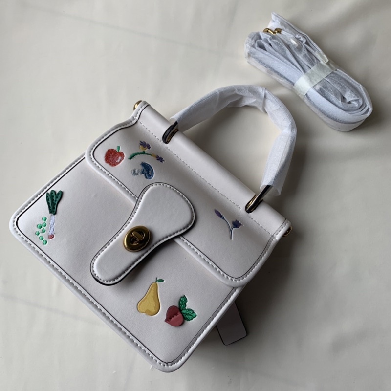 COACH WILLIS TOP HANDLE 18 WITH GARDEN EMBROIDERY