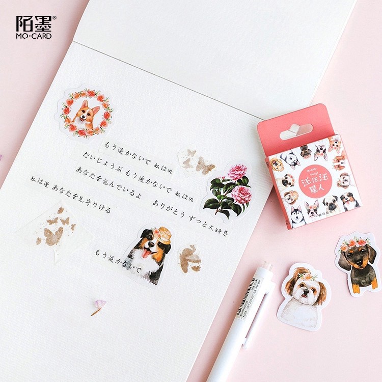 45 pcs Stickers DOGS Deco Diary DIY Planner Bujo  Journal-stiker lucu murah aesthetic