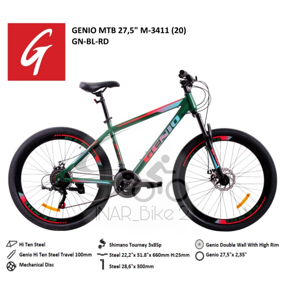 Sepeda Gunung Mtb 27,5Inch Genio M-3411(20)