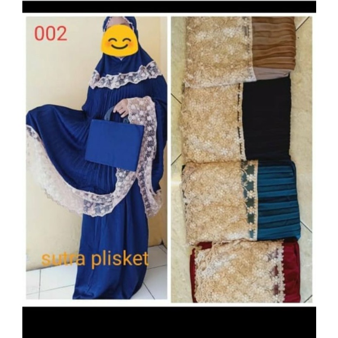 Realpict,,, Mukena plisket Sutra kekinian